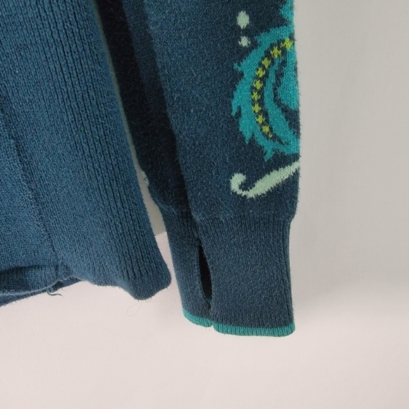 Athleta Green Knit Graphic 1/4 Zip Long Sleeve Athletic Pullover Top Sz Small - Picture 8 of 12